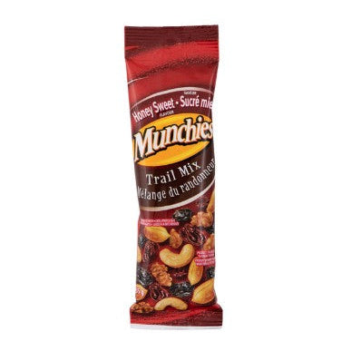 Munchies trail mix package on a white background