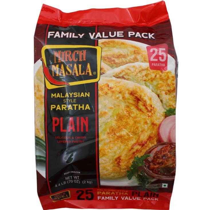 Exotic Mirch Masala Plain Paratha Frozen (2kgs / 25 PC)