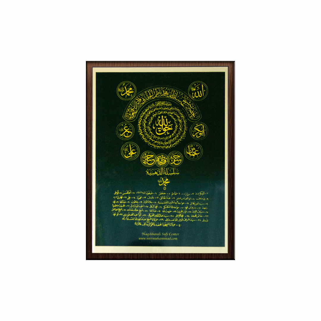 Naqshbandi Golden Chain Wooden Plaque Wooden Plaque Taweez (Paid Shipping)