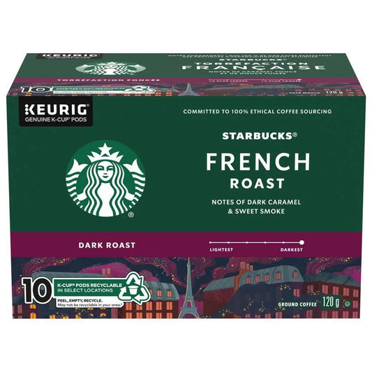 STARBUCKS French Roast Ground Coffee Pods 10 count