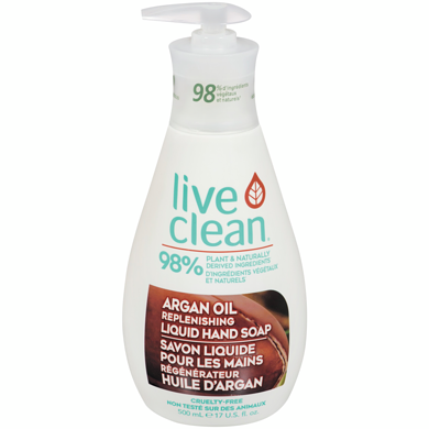 Live Clean Replenishing Liquid Hand Soap - 500 mL - Argan Oil
