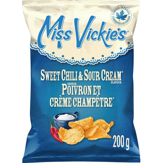 Miss Vickies Sweet Chili & Sour Cream flavour kettle cooked potato chips 200g