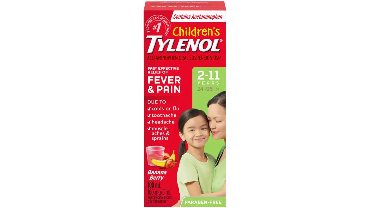 Children's Tylenol Banana Berry Ages 2-11 - 100ml