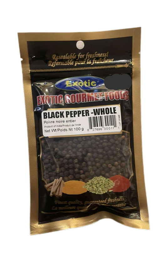 Exotic Black Pepper - Whole 100g