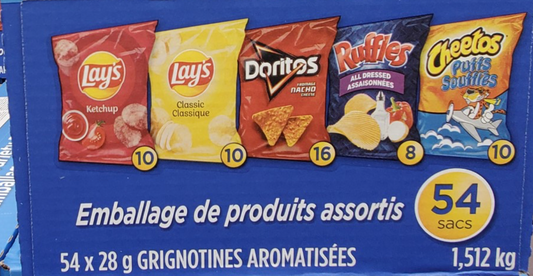 Lay's Chips Variety Pack 54 Bags (54 x 28g)