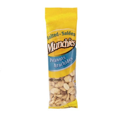 Packaged peanuts with Munchies branding on a white background