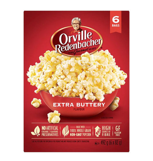 Orville Redenbacher Extra Buttery Microwavable Popcorn 492g