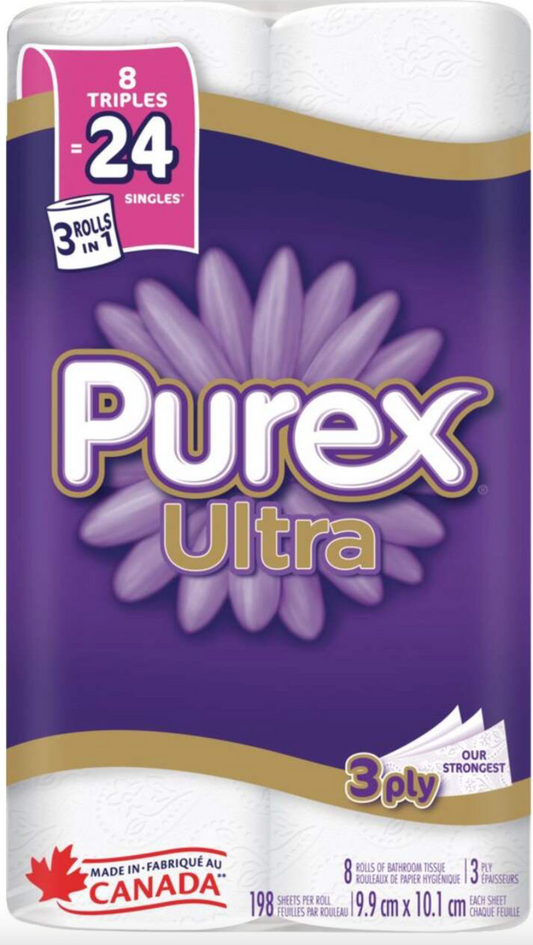 Purex Ultra Bathroom Tissue 3ply 8 Rolls