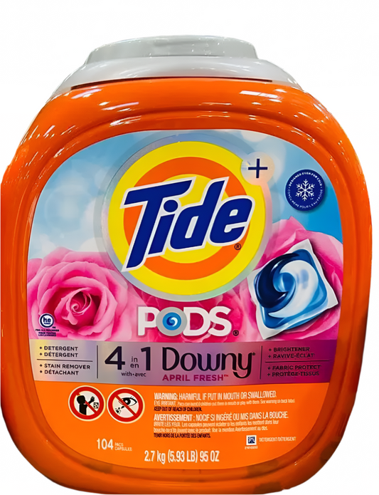 Tide Pods 4-in-1 Downy April Fresh 104 Pods - 2.7kg