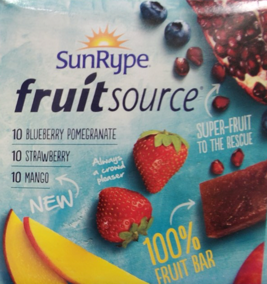 SunRype Fruit Source 100% Fruit Bars (30 bars) 1.11kg