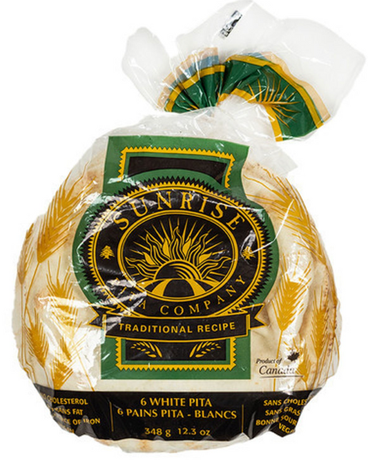 Sunrise White Pita Bread - 6 Pita - 348g