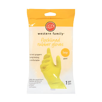 WF Flocklined Rubber Golves Large (1 pair)