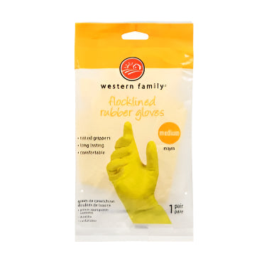 WF Flocklined Rubber Golves Medium (1 pair)