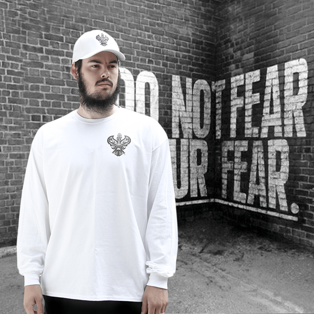 SMC SUFI MEDITATION LONG-SLEEVE SHIRT (BLACK AND WHITE) WITH ICONIC PHOENIX DESIGN