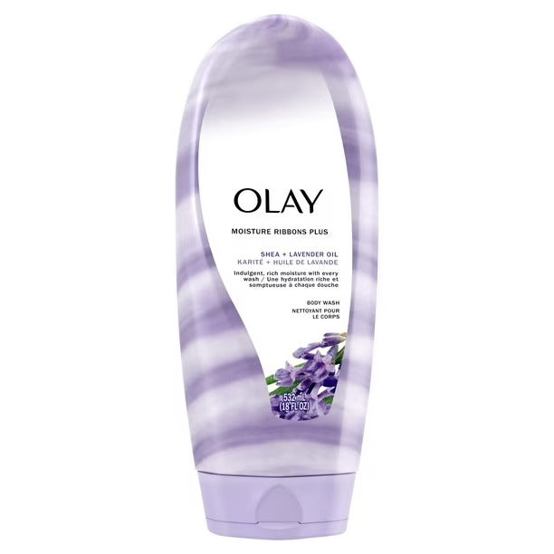 Olay Moisture Ribbons Plus Shea + Lavender Oil Body Wash, 532 mL