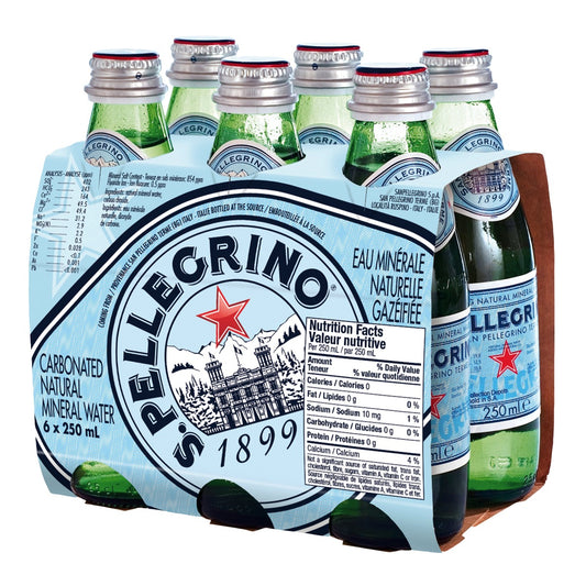 San Pellegrino Carbonated Mineral Water 6X 250 mL