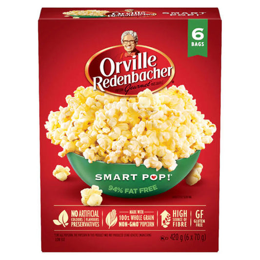 Orville Redenbacher Smart Pop ! Gourmet Popcorn, 6 Pack, 420 g